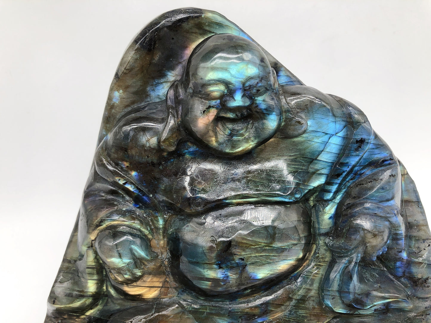 Labradorite buddha carving