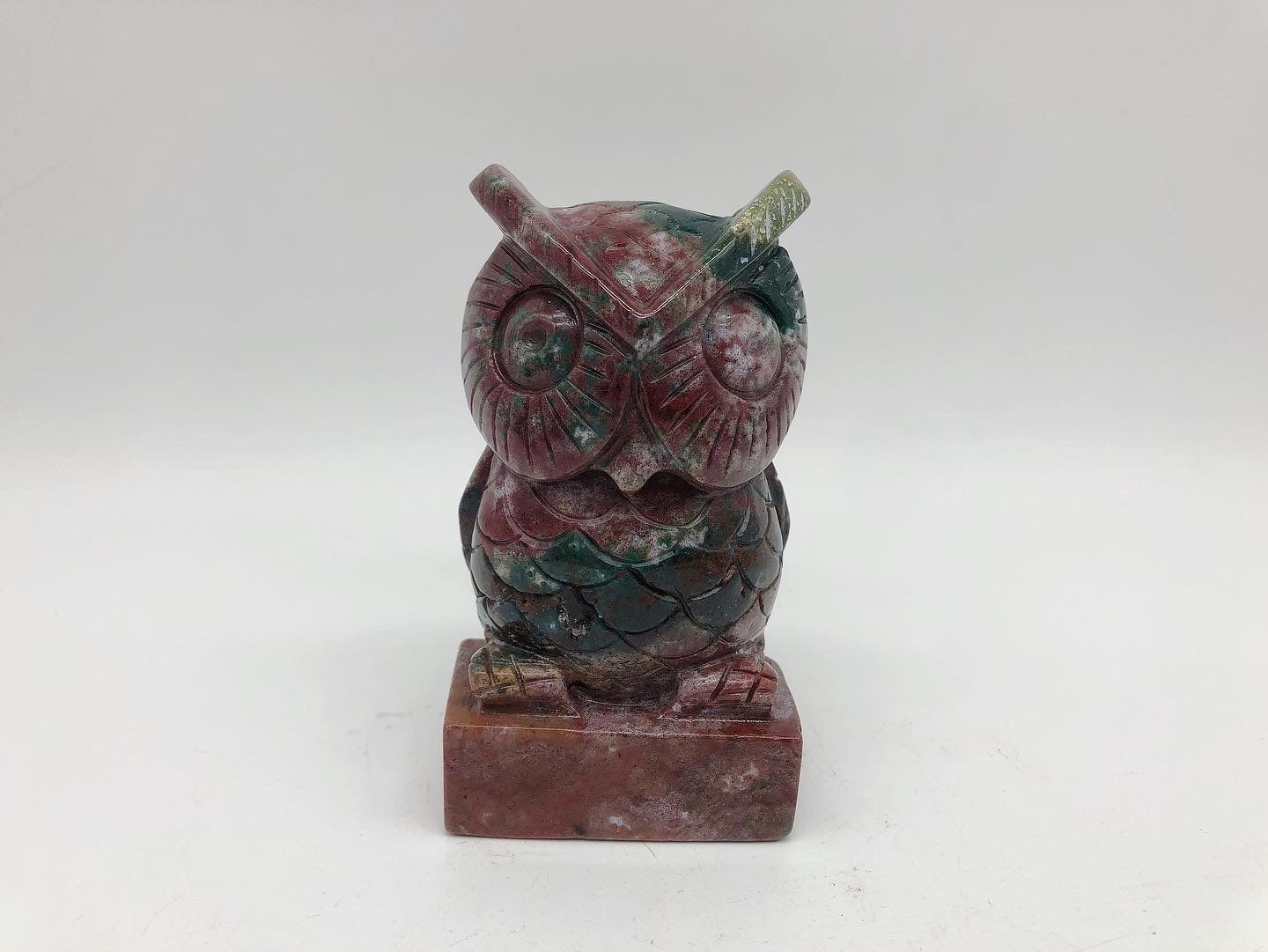 Ocean jasper owl carving