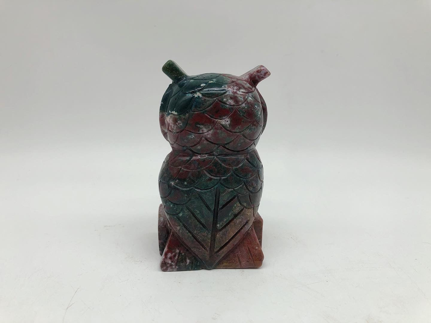 Ocean jasper owl carving