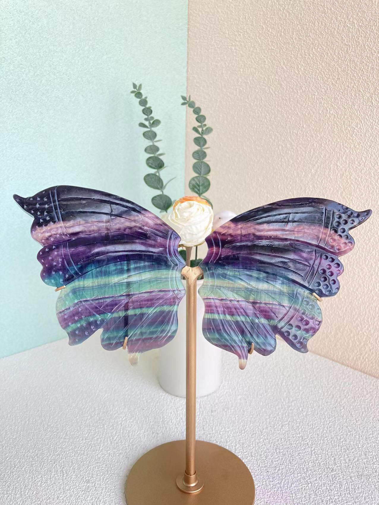Fluorite wing carving
