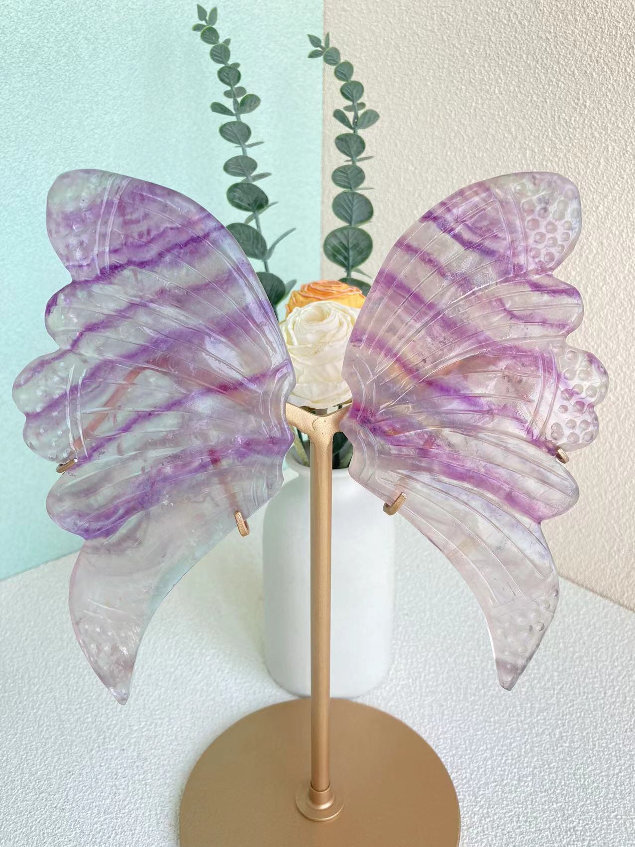 Fluorite wing carving