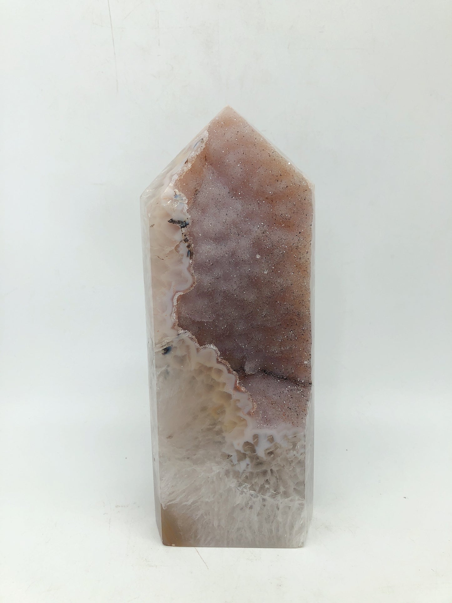 Druzy agate tower