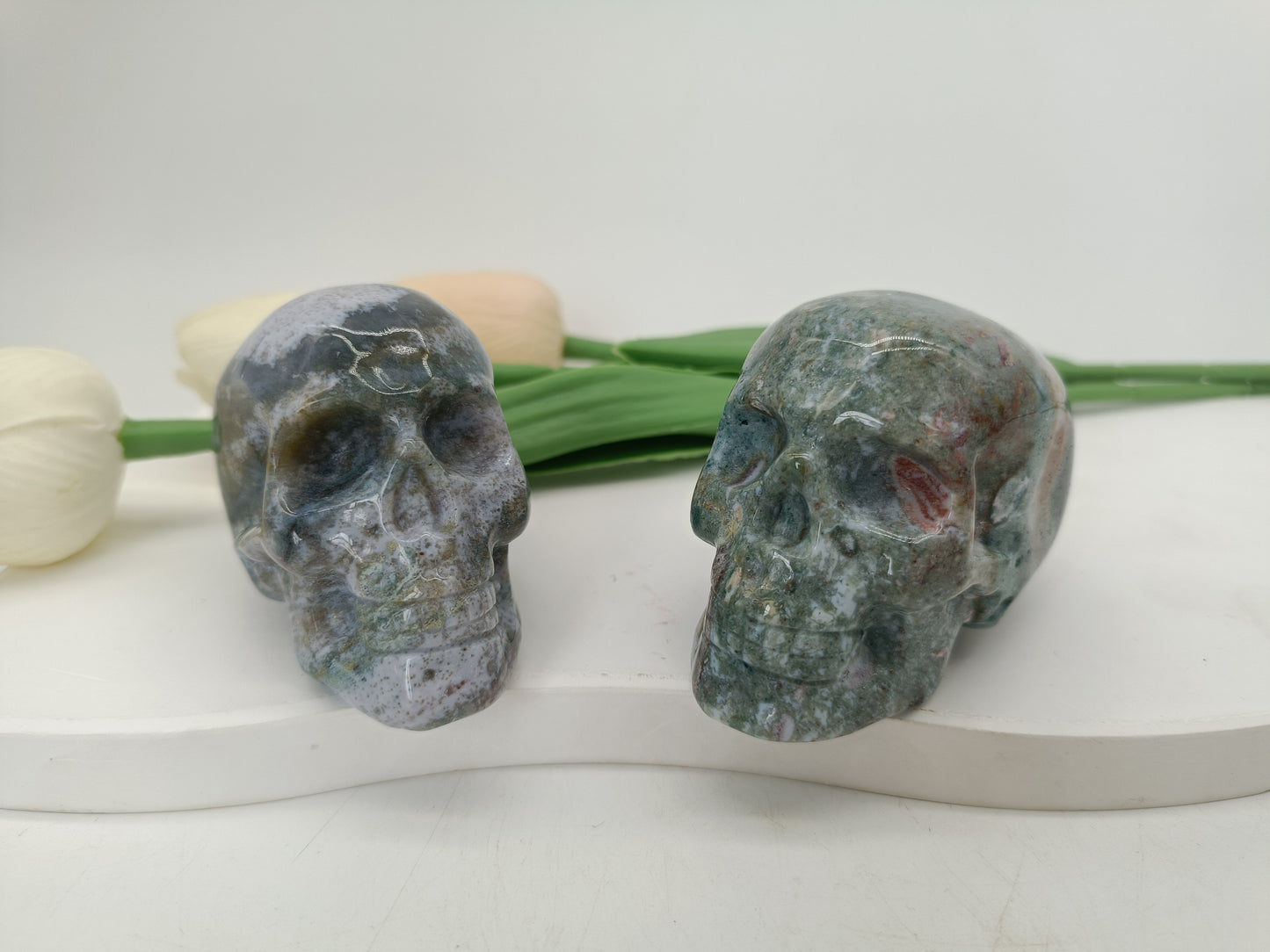Ocean jasper skull
