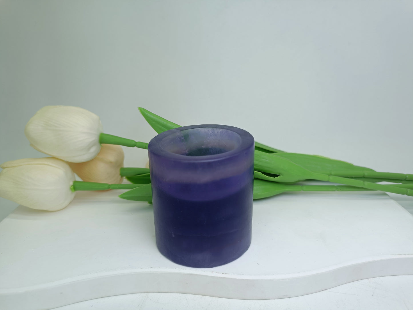 Fluorite candle holder