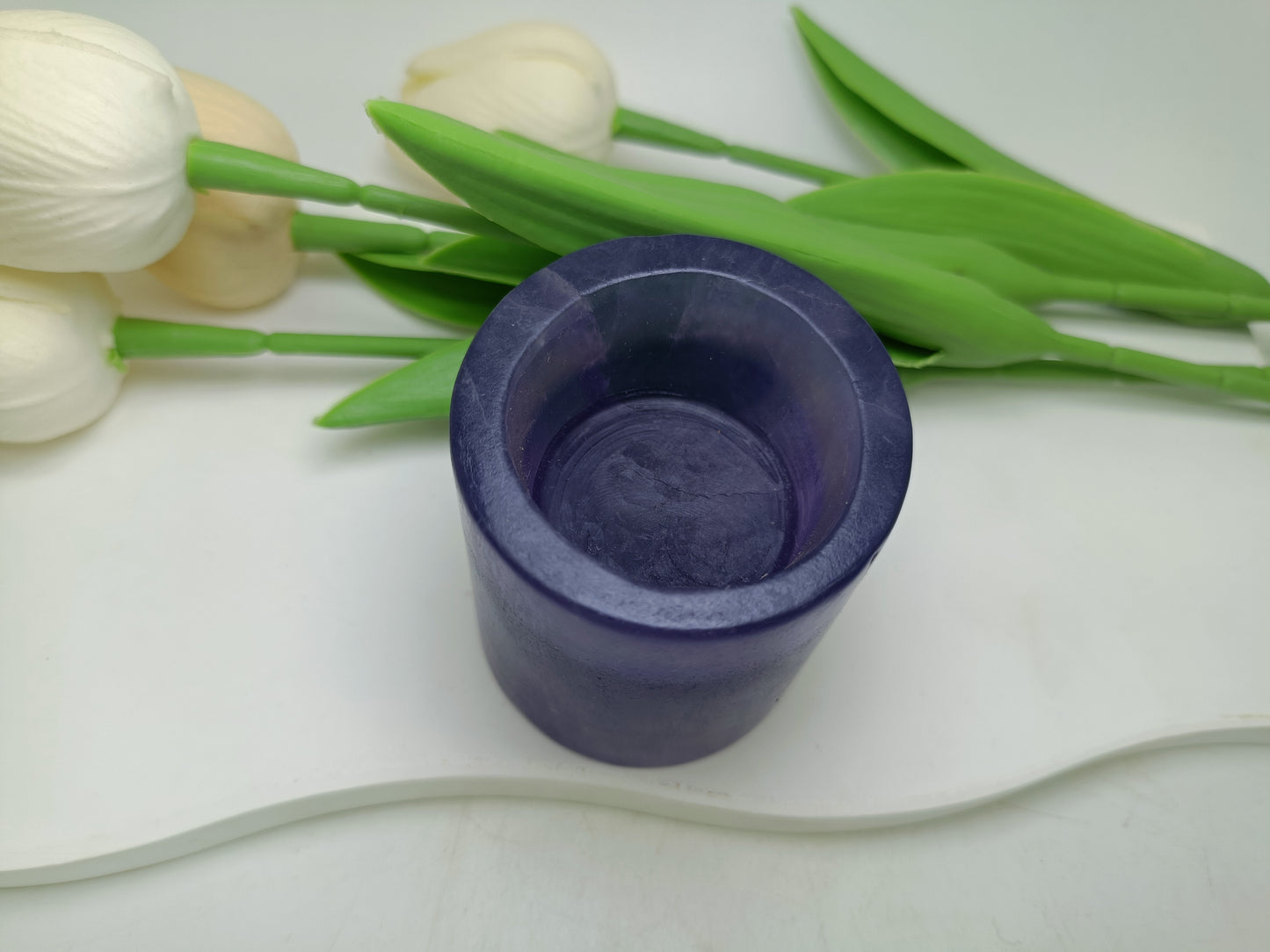 Fluorite candle holder