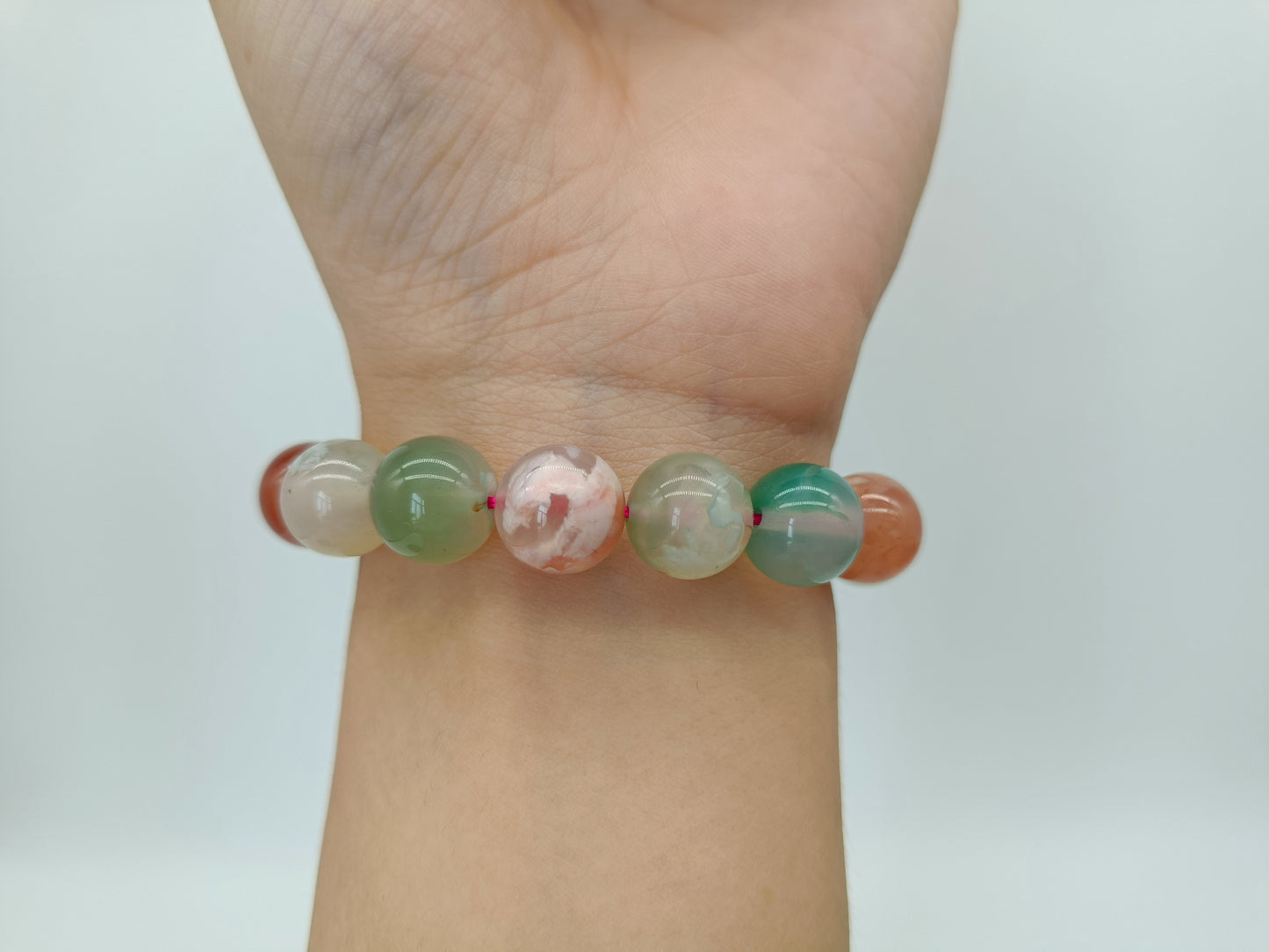 Flower agate bracelet
