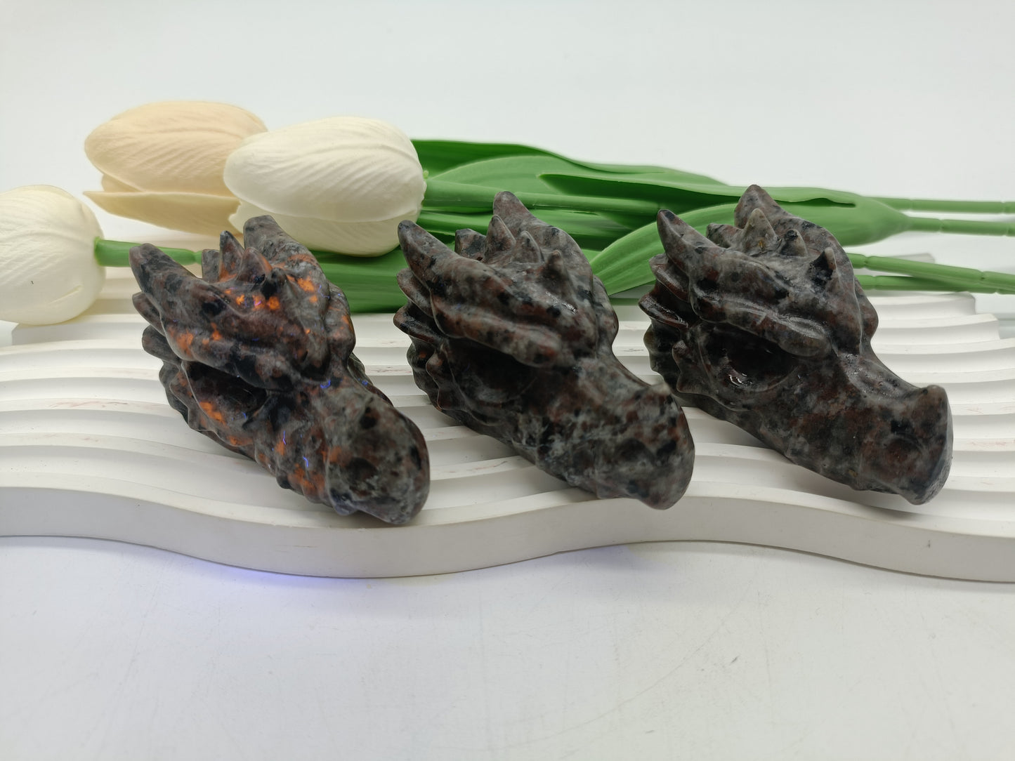 Yooperlite dragon head carving