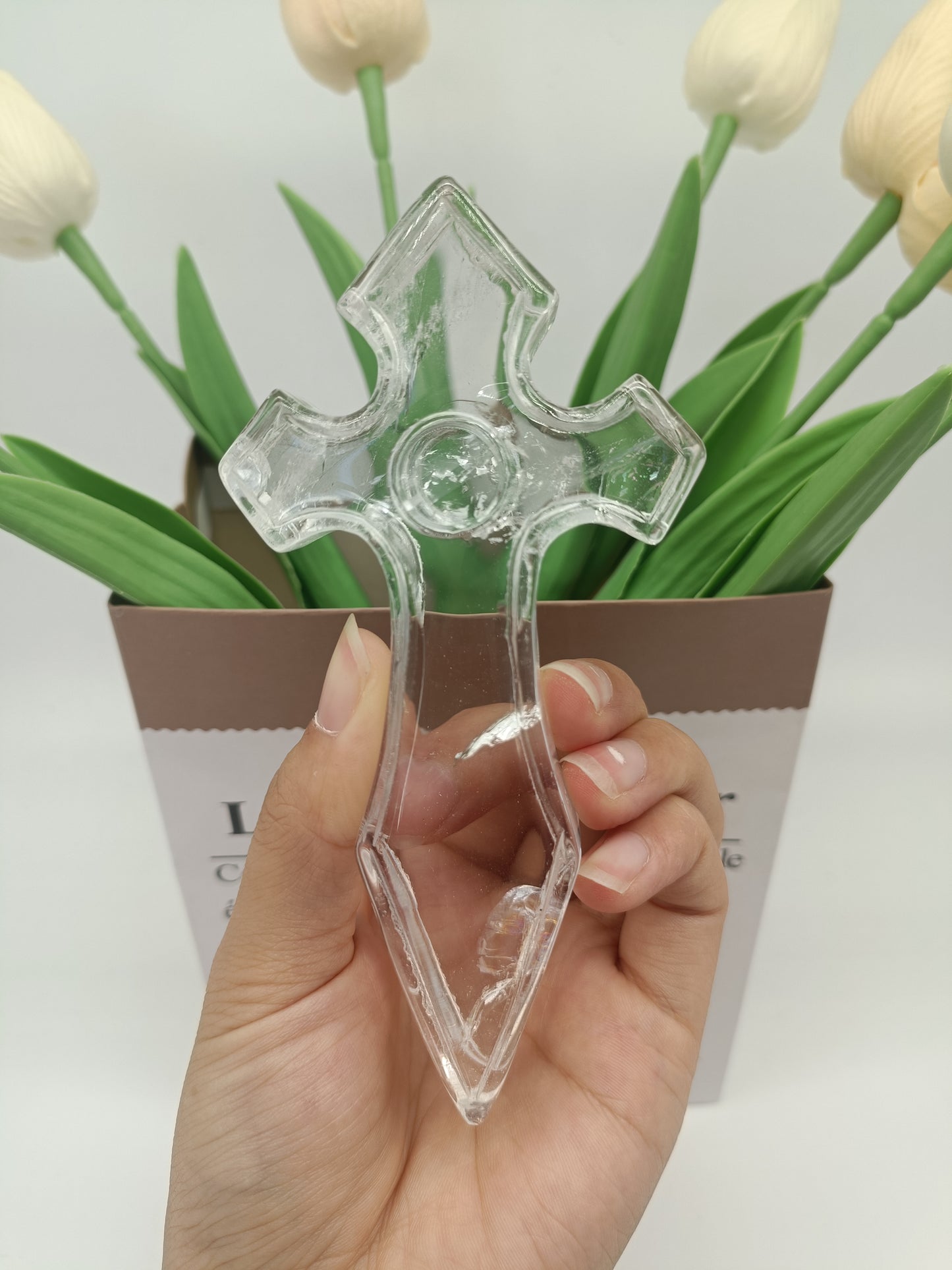 Clear quartz carving