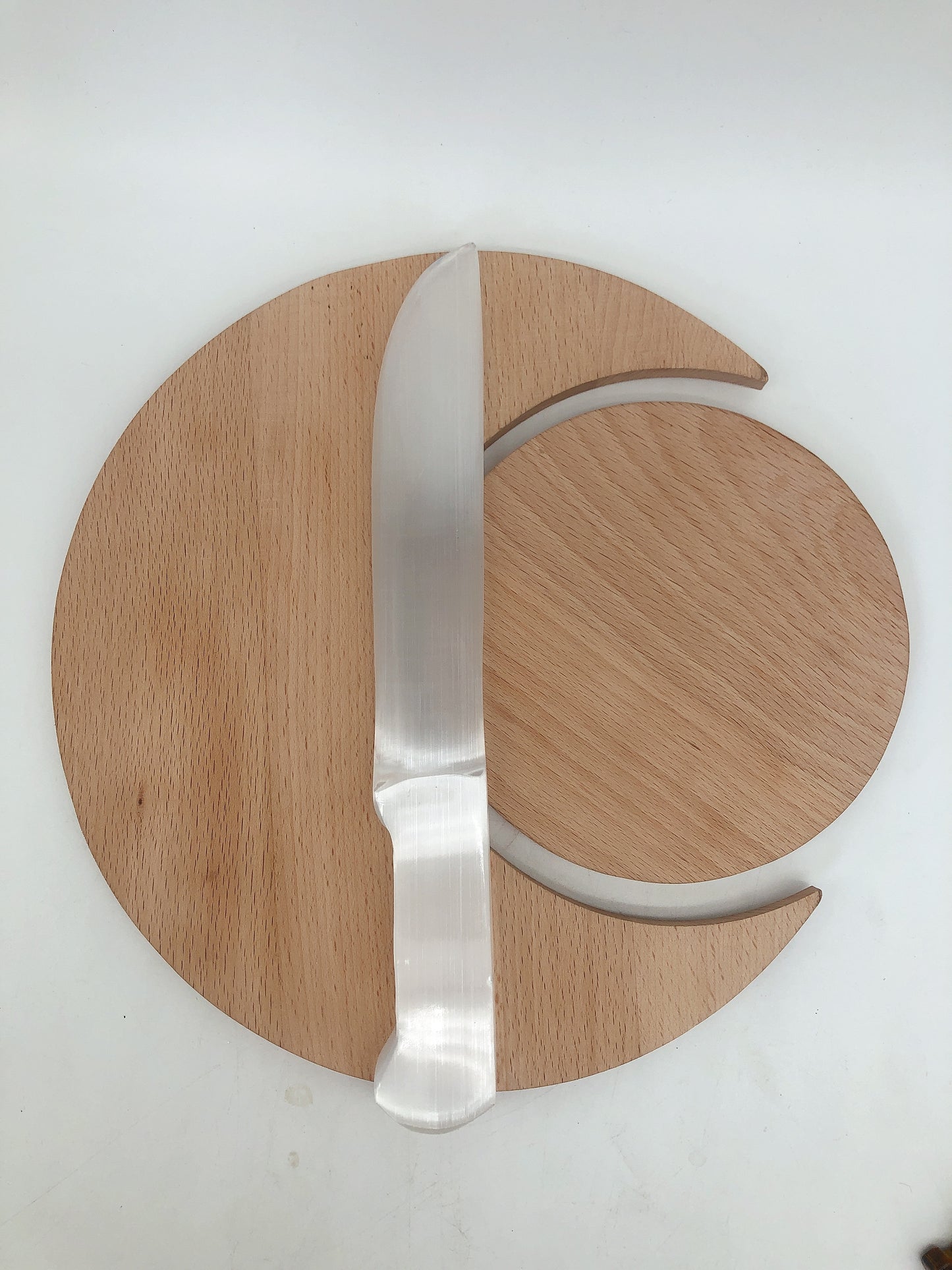 Celenite knife carving