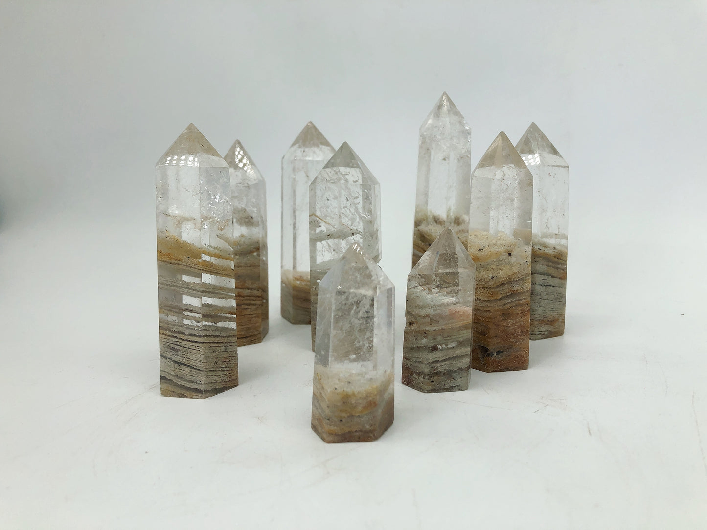 Clear quartz with garden quartz