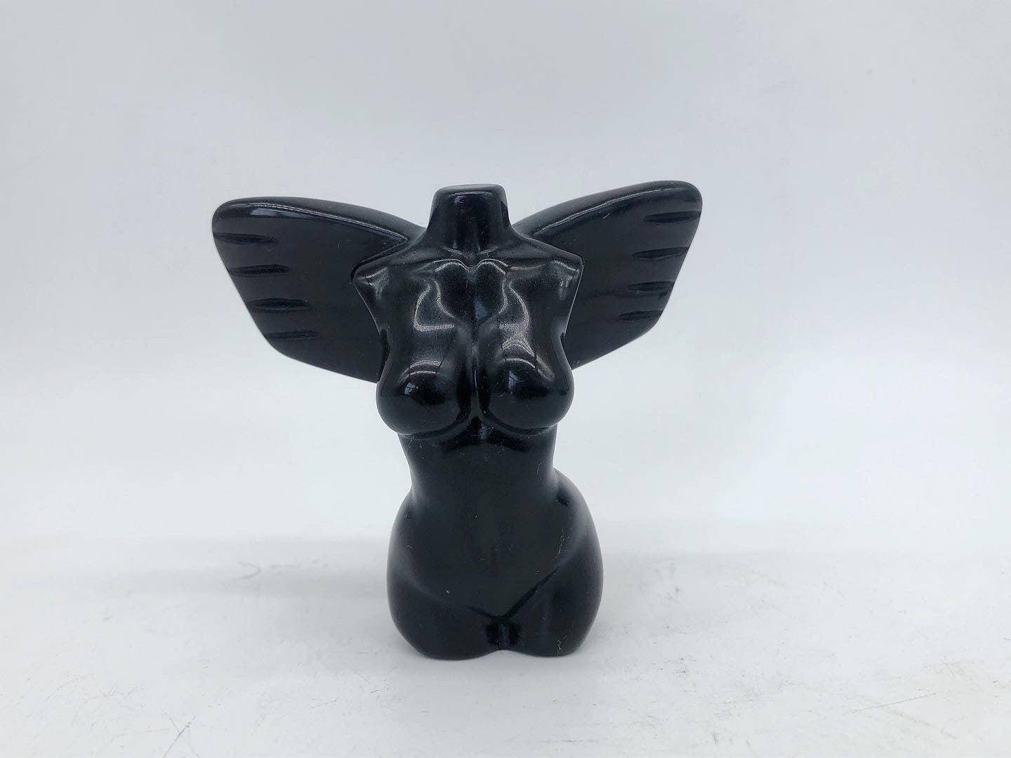 Lady body black obsidian carving