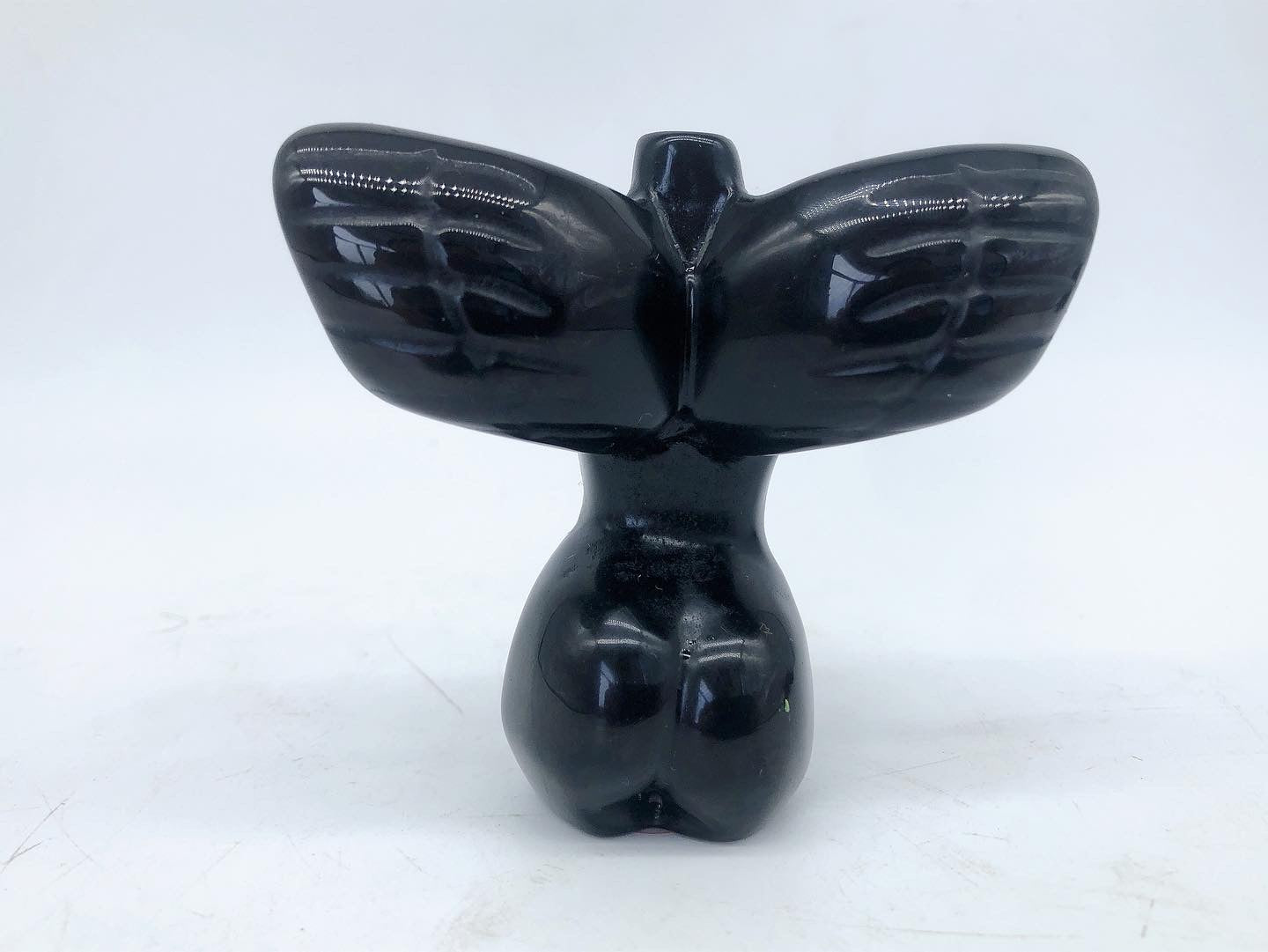 Lady body black obsidian carving