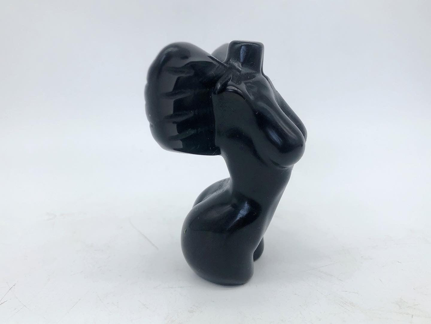 Lady body black obsidian carving