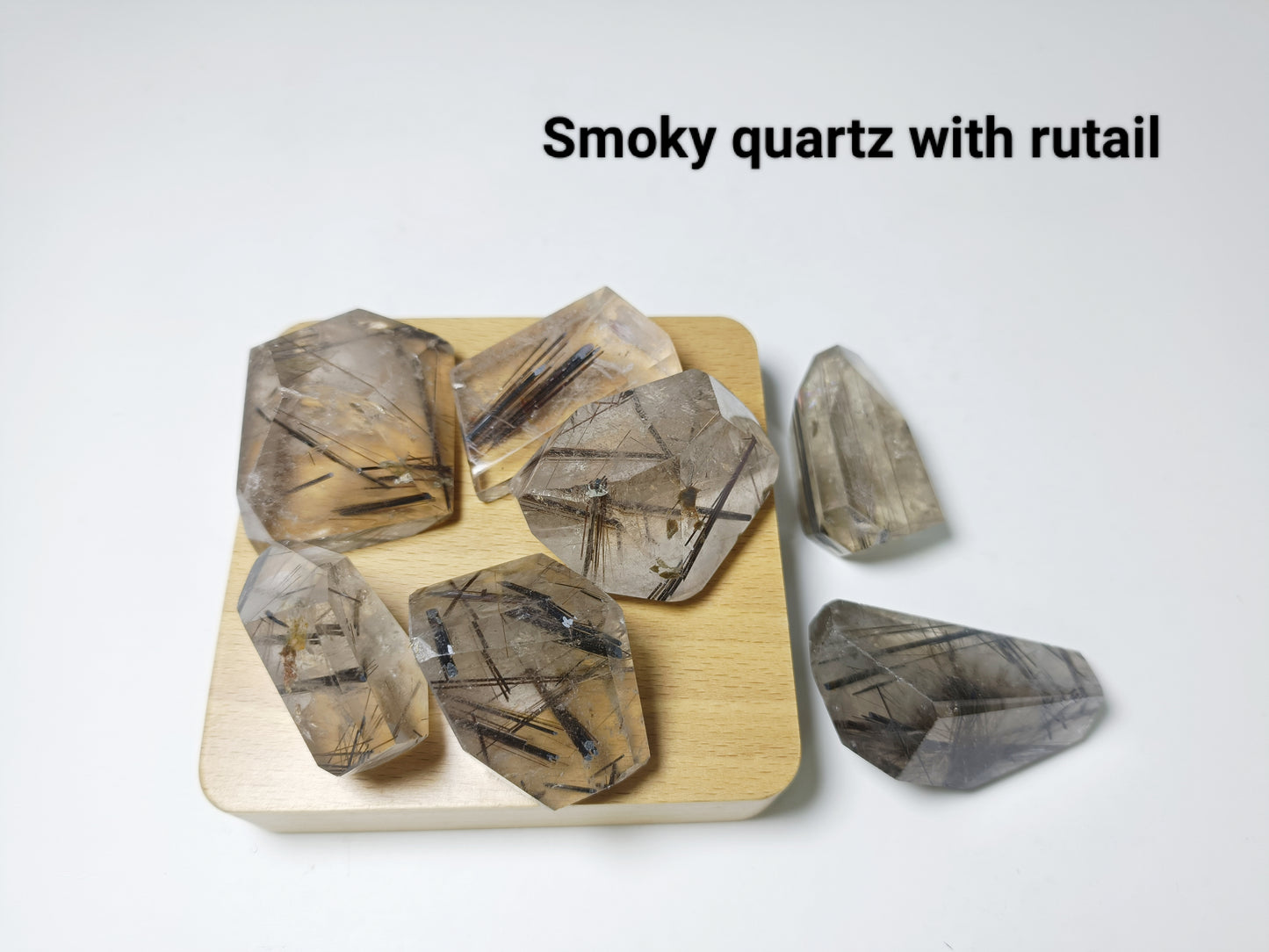 Smoky quartz with rutail freeform