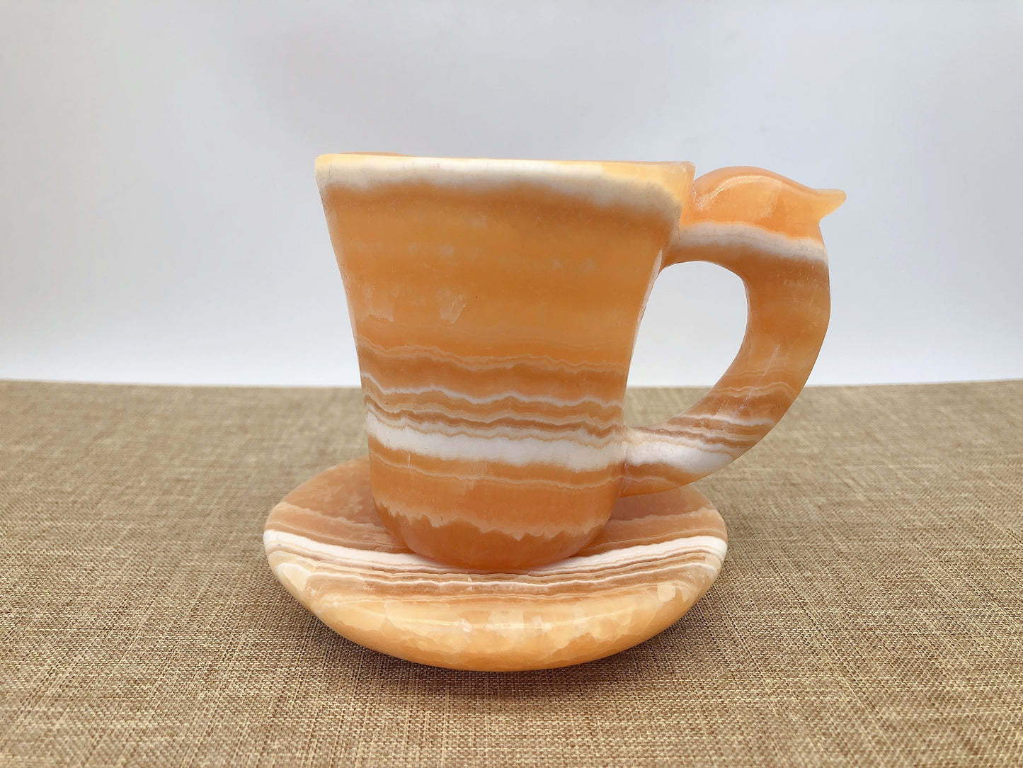 Orange calcite cup