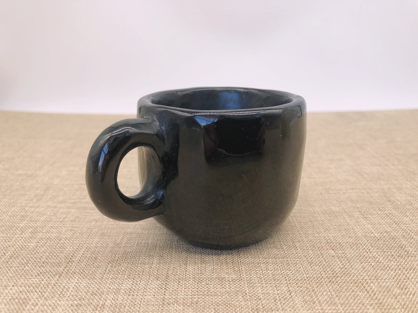 Black obsidian cup