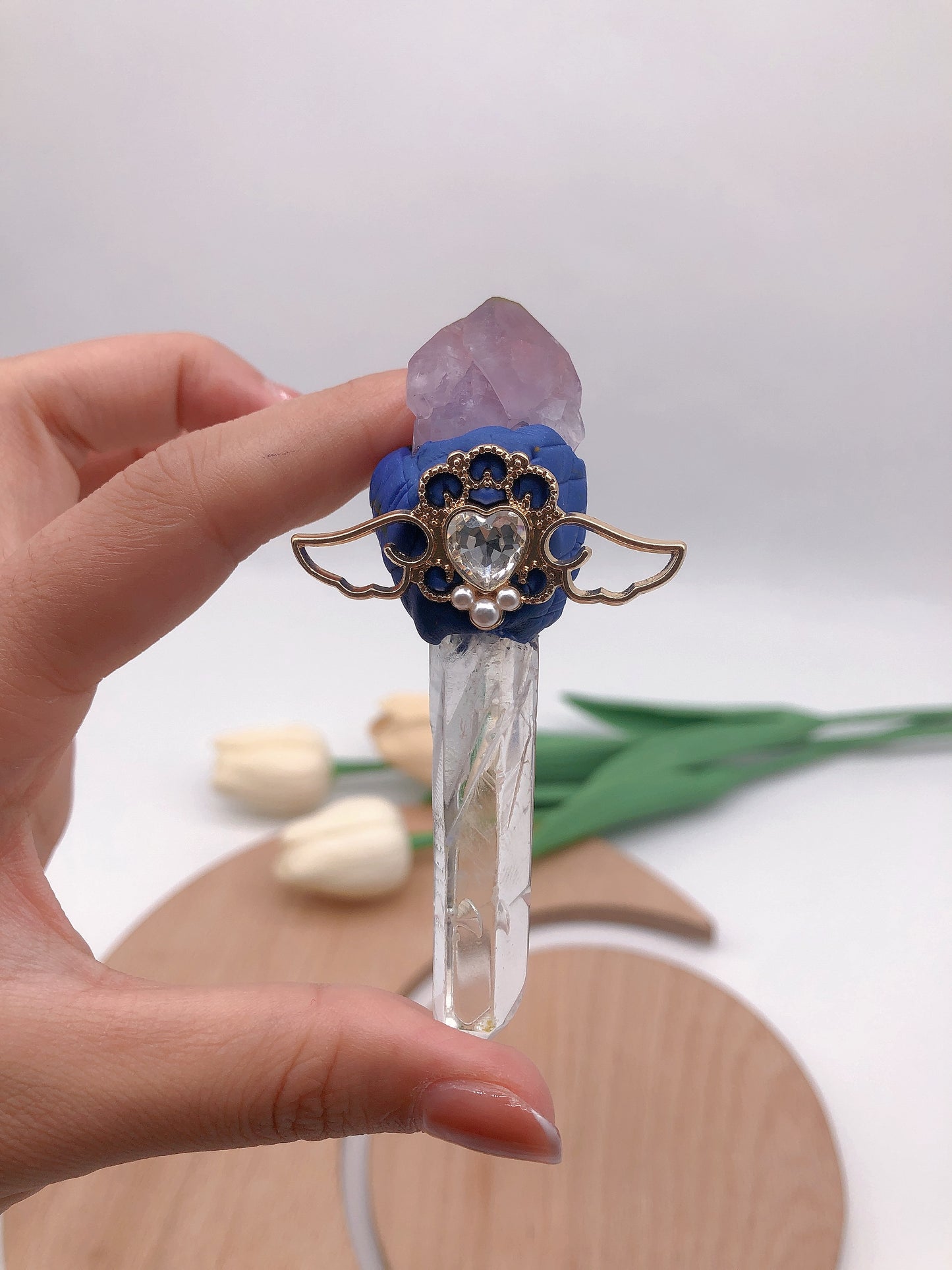 Mini crystal wand
