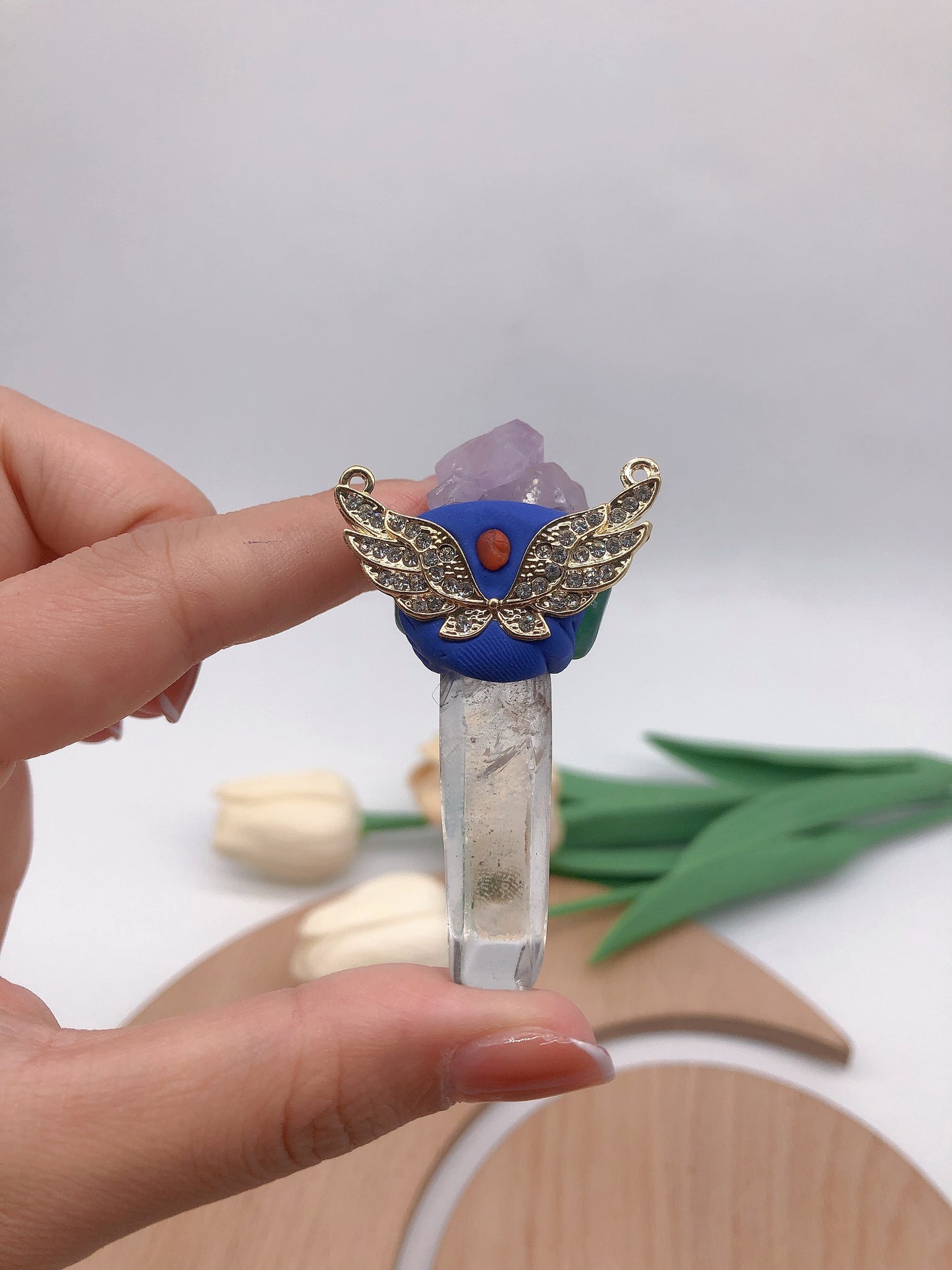 Mini crystal wand