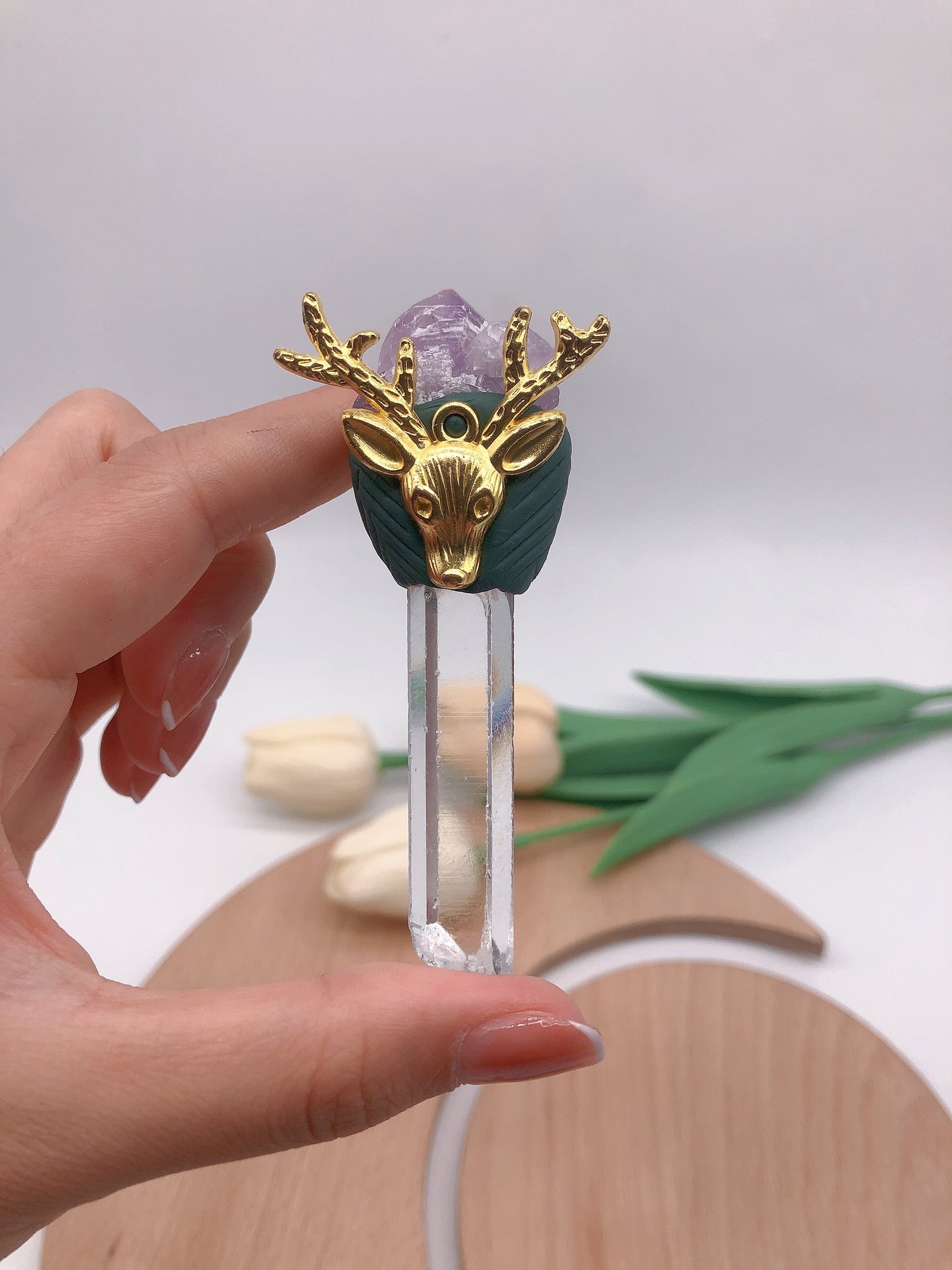 Mini crystal wand