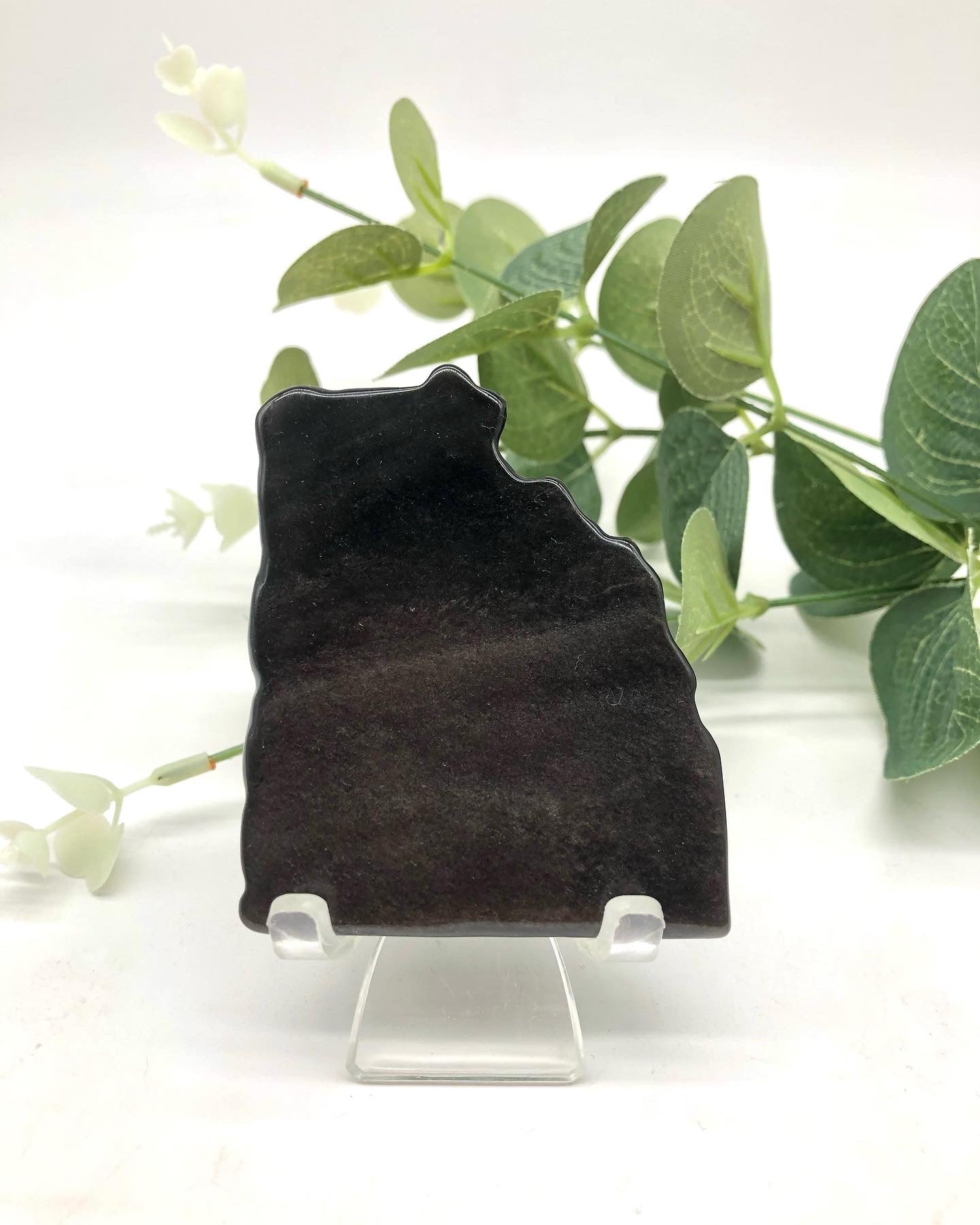 Silver obsidian carving