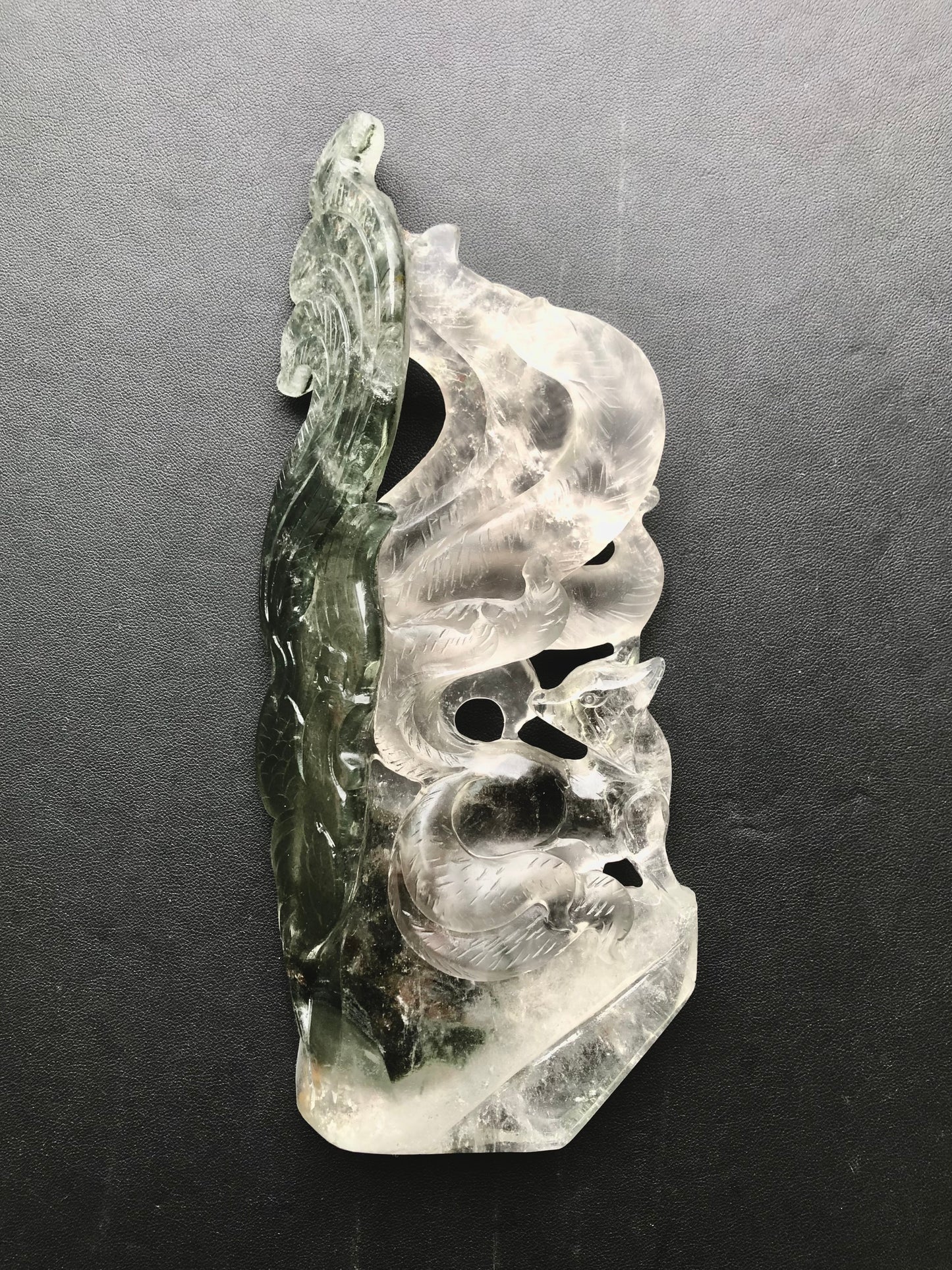 Garden quartz fox carving