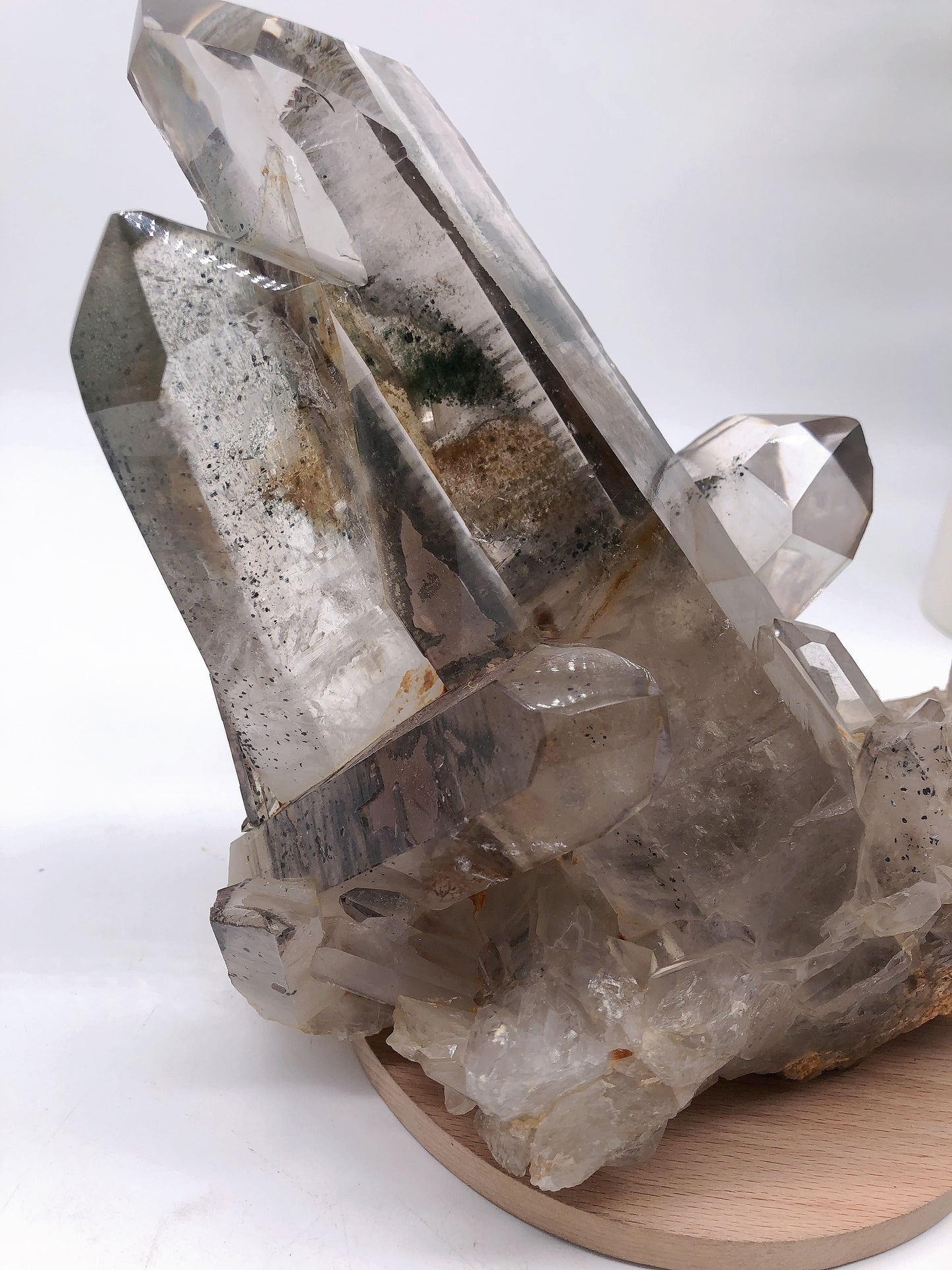 Smoky quartz witn garden quartz raw