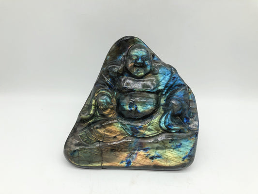 Labradorite buddha carving