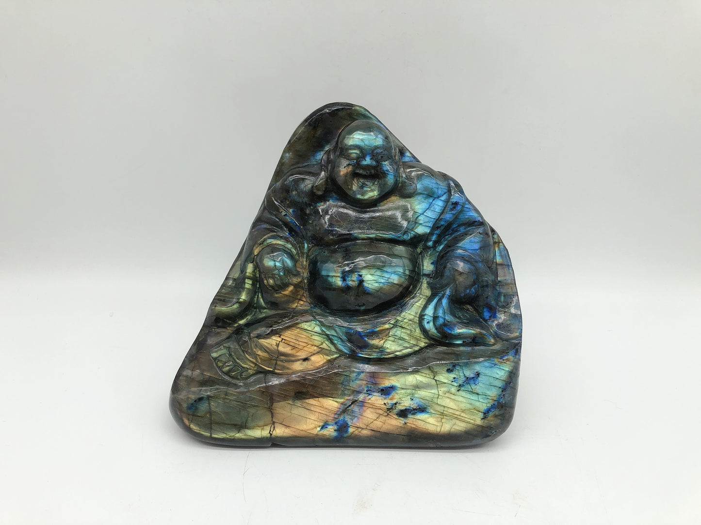 Labradorite buddha carving