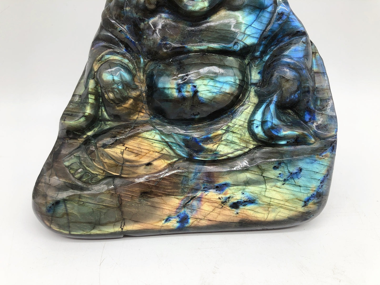 Labradorite buddha carving