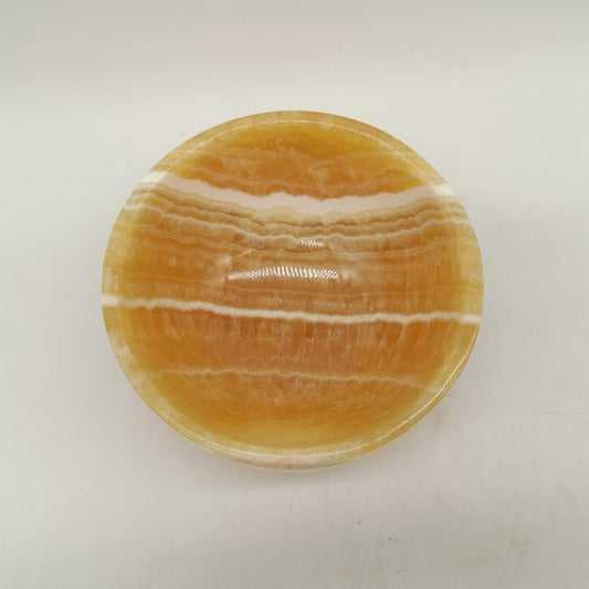 Orange calcite bowl