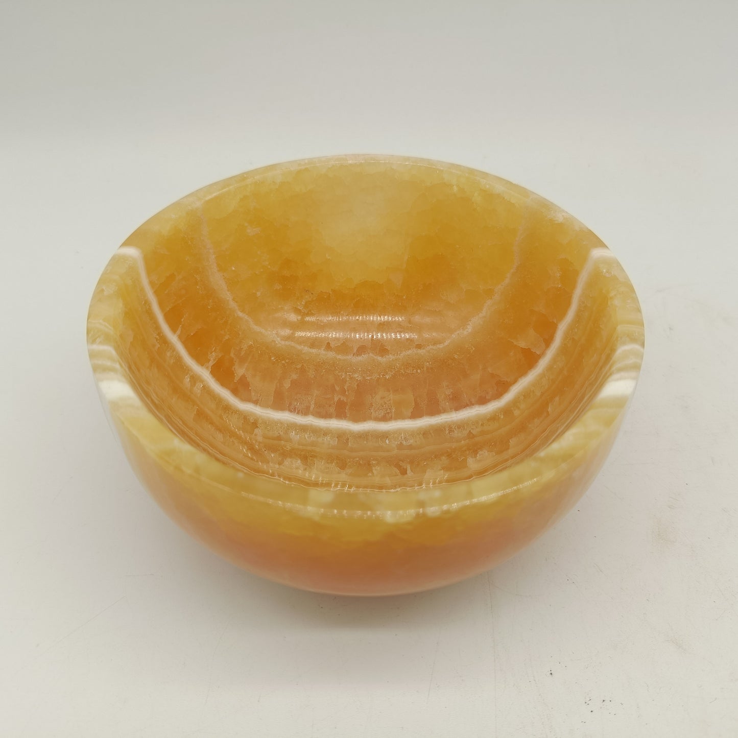 Orange calcite bowl