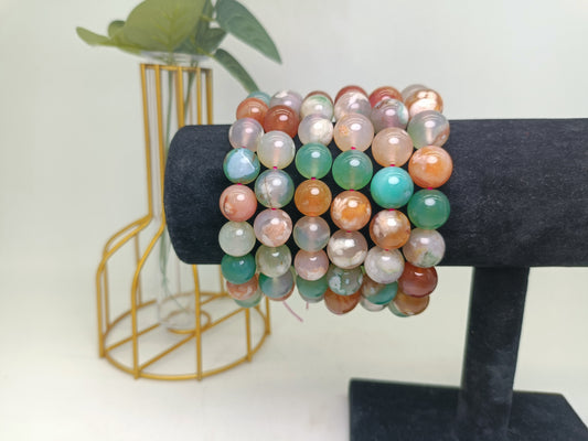 Flower agate bracelet