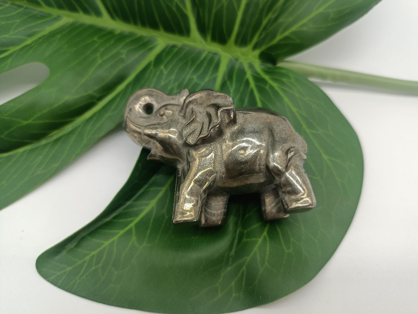 Pyrite elephant carving