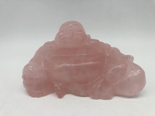 Rose quartz  buddha carving