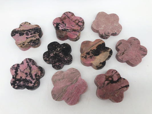 Rhodonite flower carving