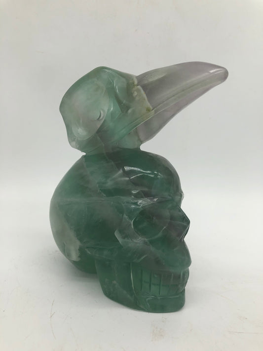 Fluorite skull with eagle head