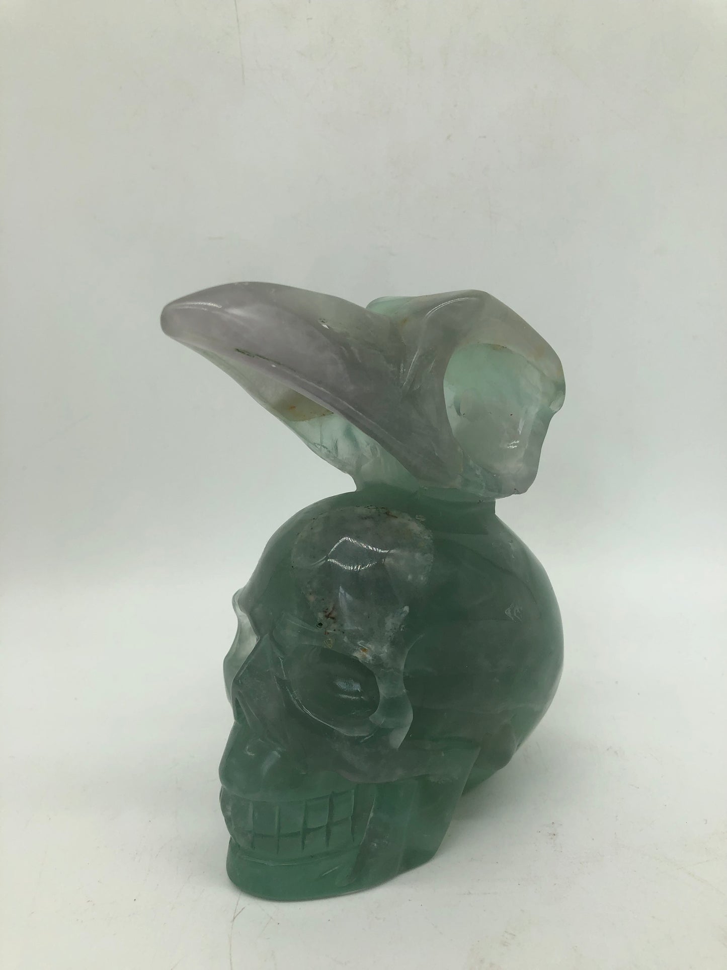 Fluorite skull with eagle head