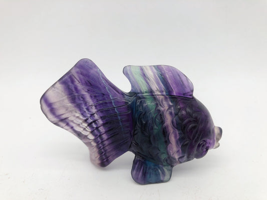 Fluorite fish carving