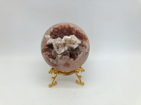 Druzy pink agate sphere