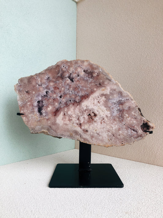 Pink amethyest flower agate slab