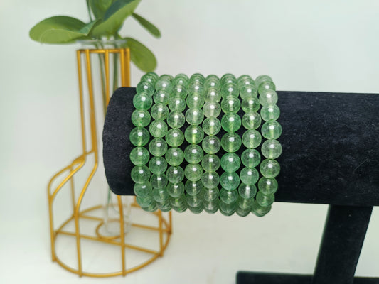 Green strawberry quartz bracelet