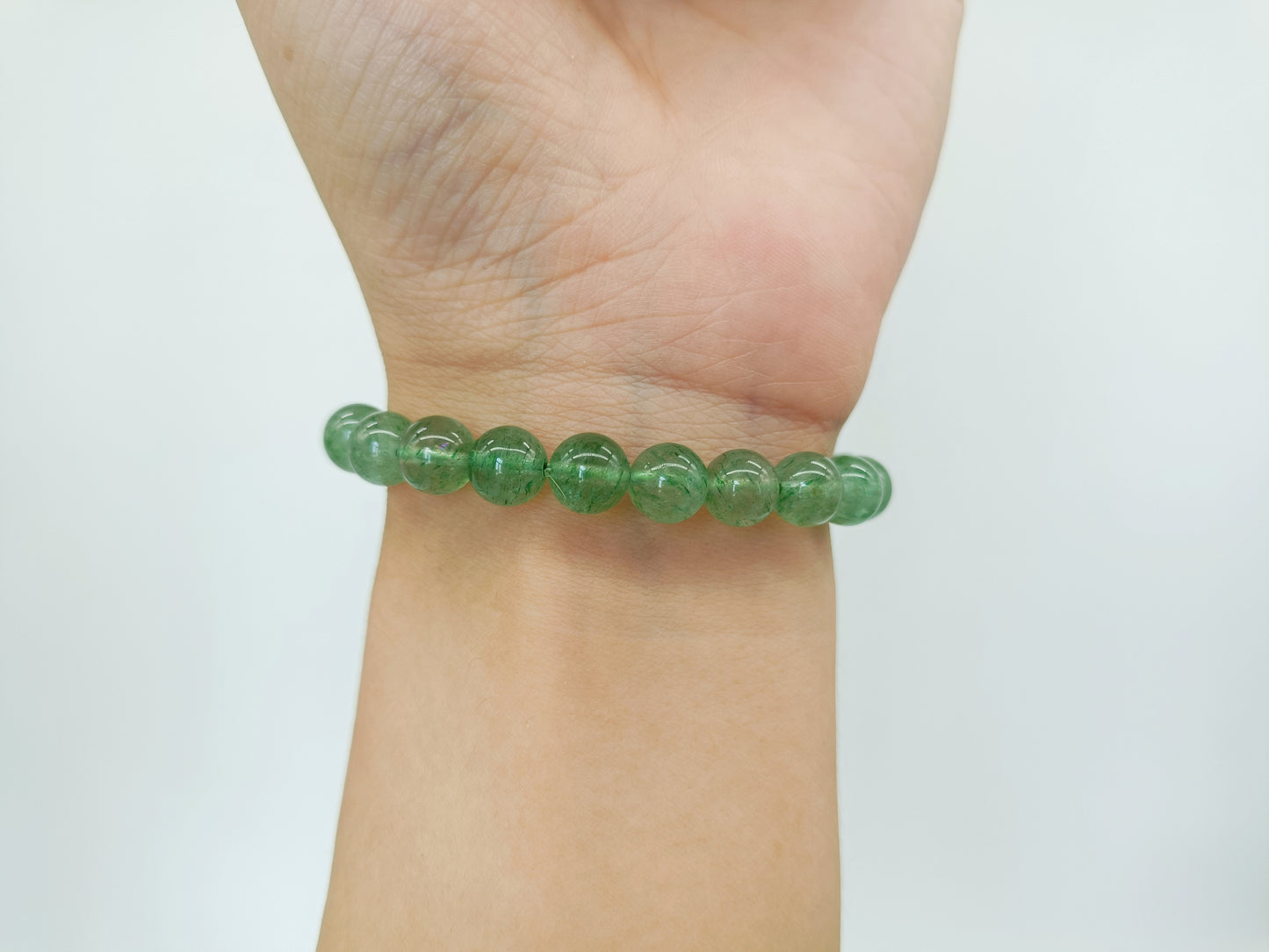 Green strawberry quartz bracelet