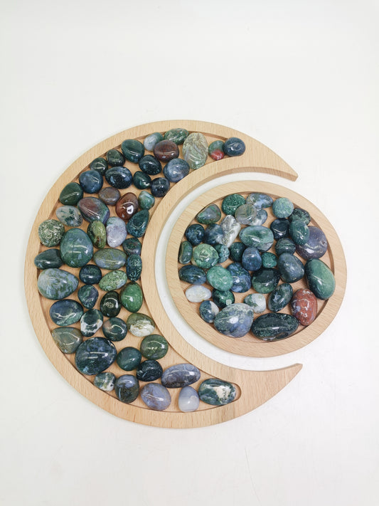 Moss agate tumble
