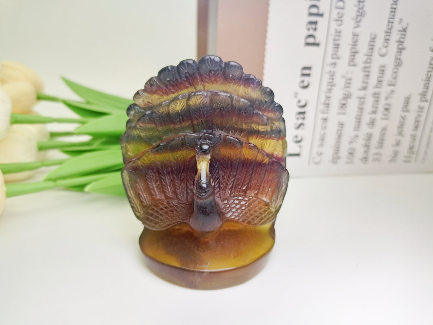 Fluorite phoenix carving