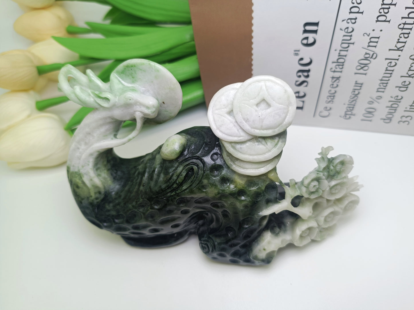 Jade dragon carving