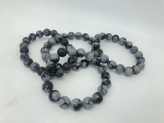 Snowflake obsidian bracelet