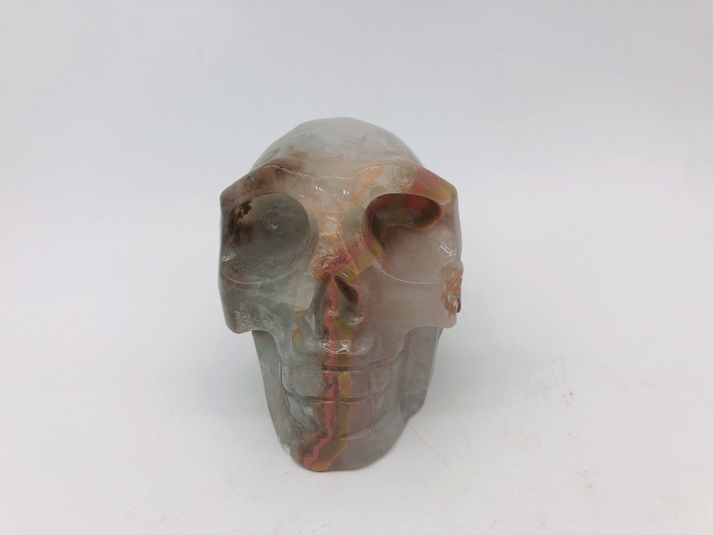 Agate skull carving