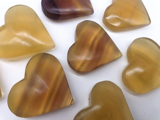 Yellow fluorite heart