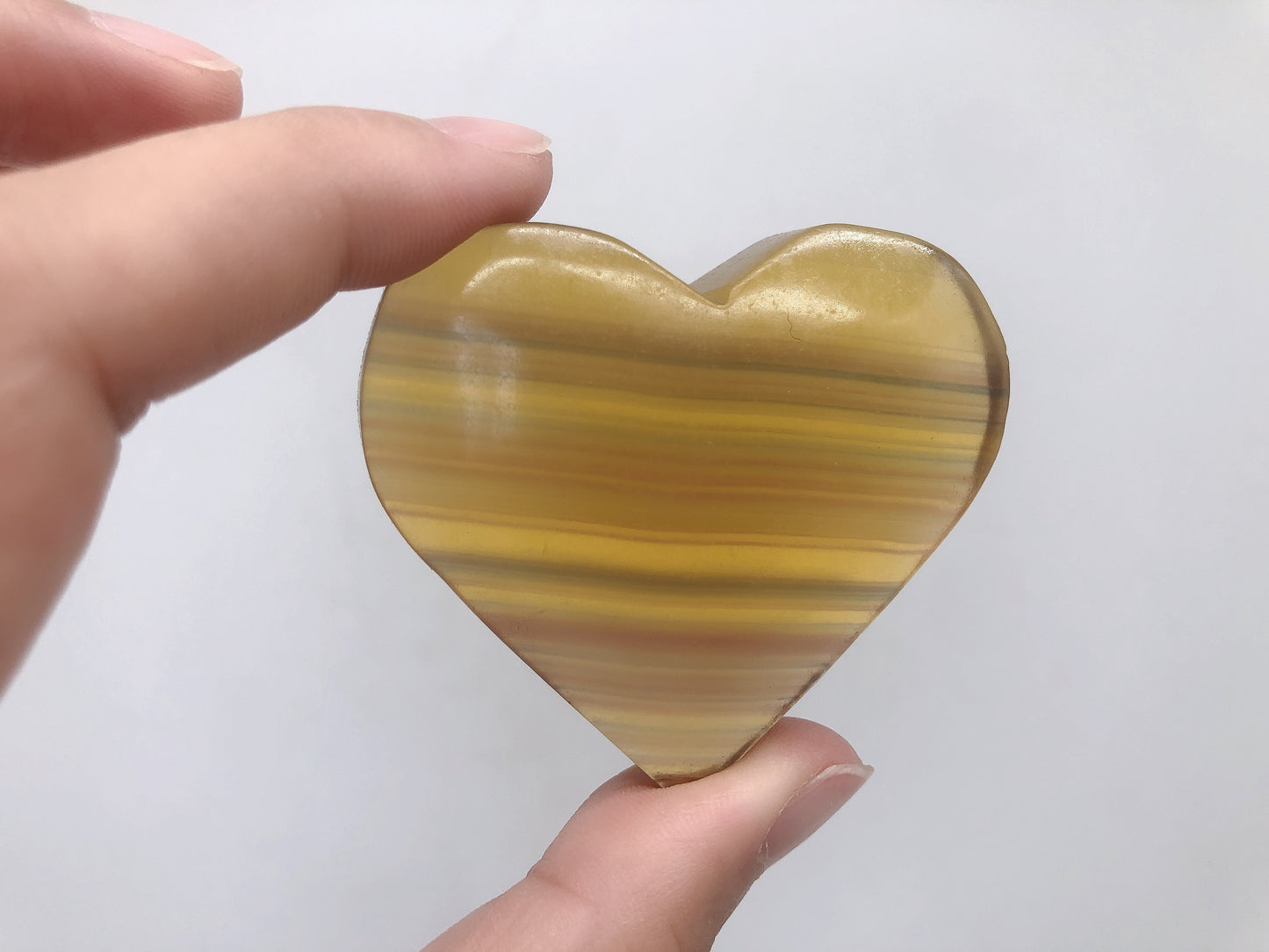 Yellow fluorite heart