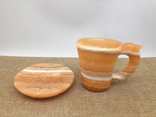 Orange calcite cup